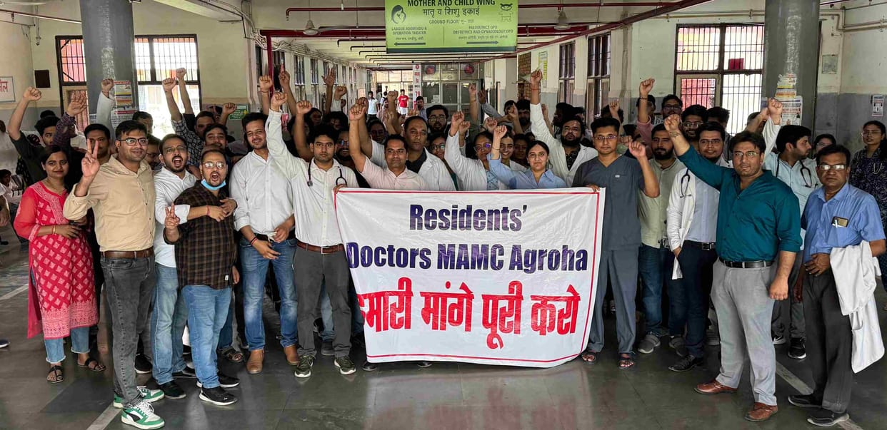 unior doctors' strike continues in Agroha Medical College