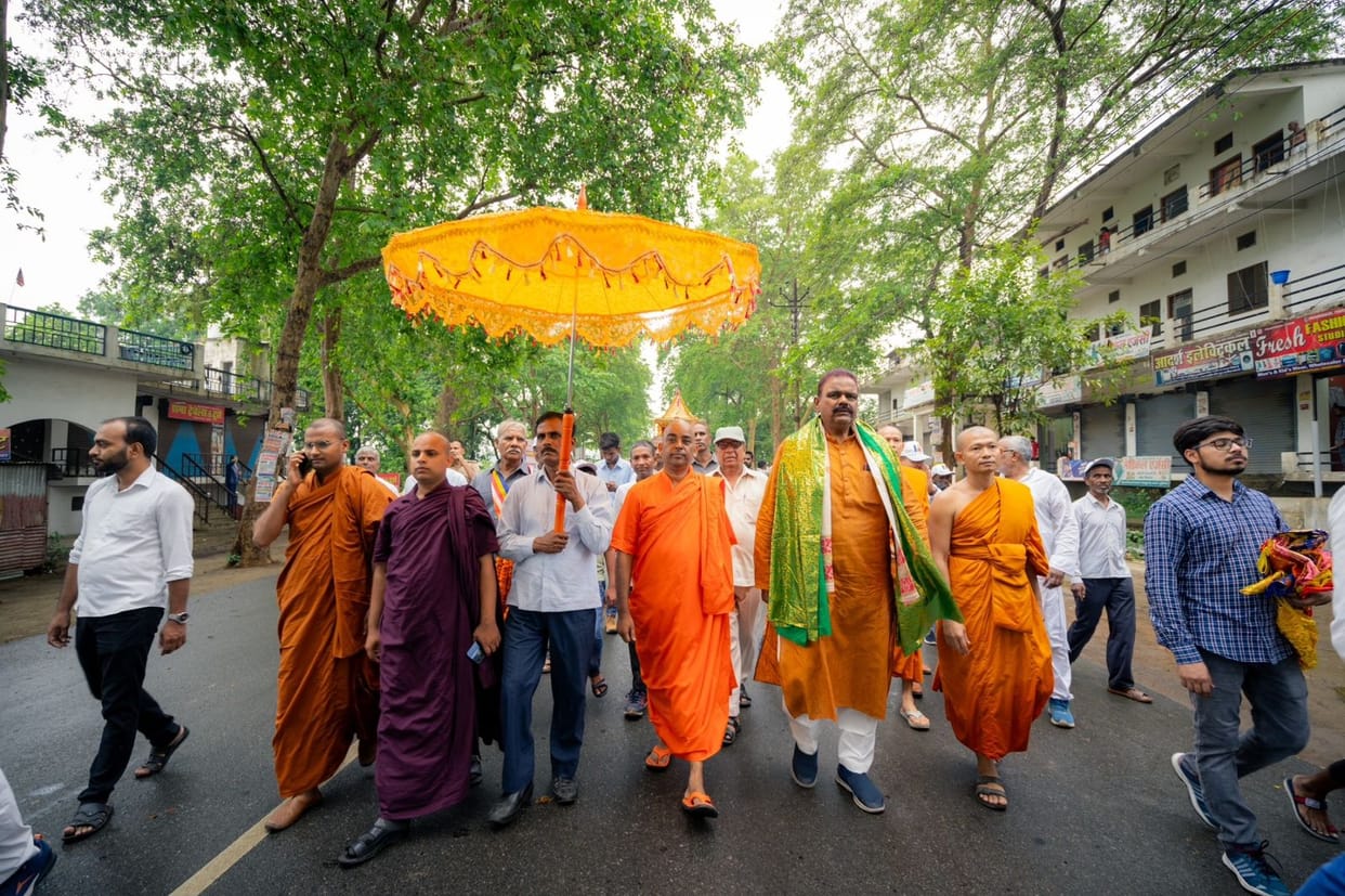 Buddha Purnima: Buddhist monks and worshipers took out procession