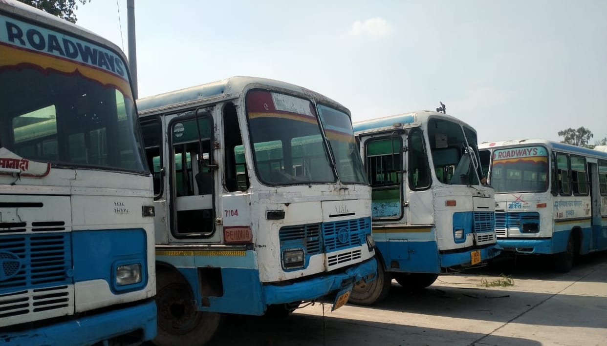 On the day of workshop of multi-colour Kurukshetra Roadways Depot