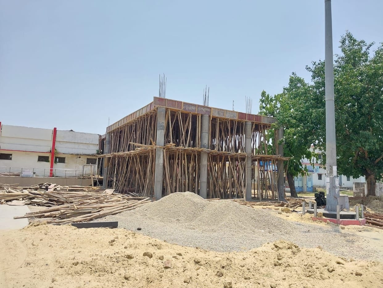 Redevelopment work going on at a snail's pace at the railway station