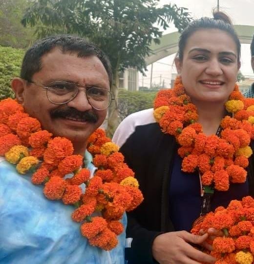 Boxing coach Bhaskar Chandra Bhatt received Haryana Khel Gaurav Samman