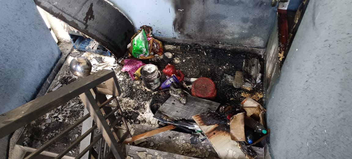 House caught fire due to explosion in inverter battery