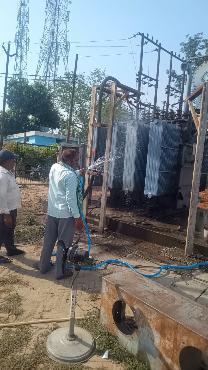 Coolers fail to cool the transformers, water is being sprayed