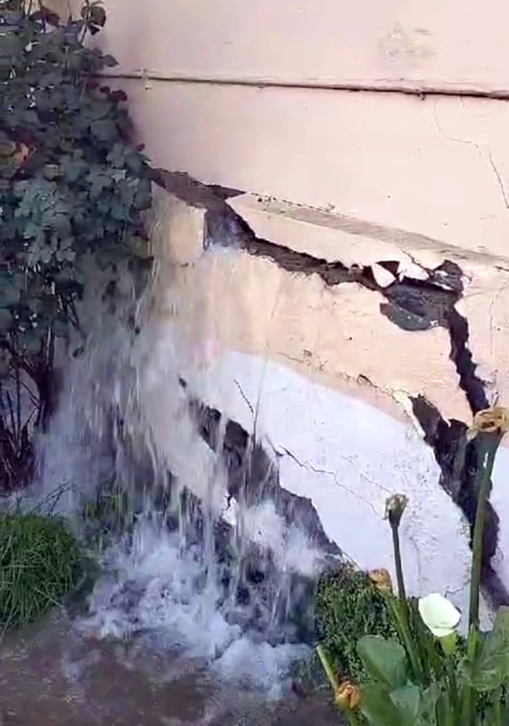 Ghat pumping scheme pipe burst under the house