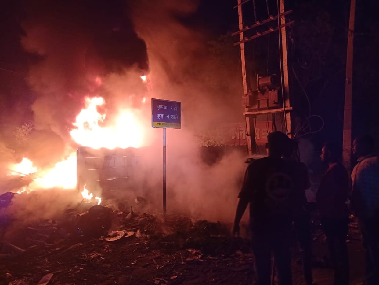 Fire, fuel and goods burnt at six places