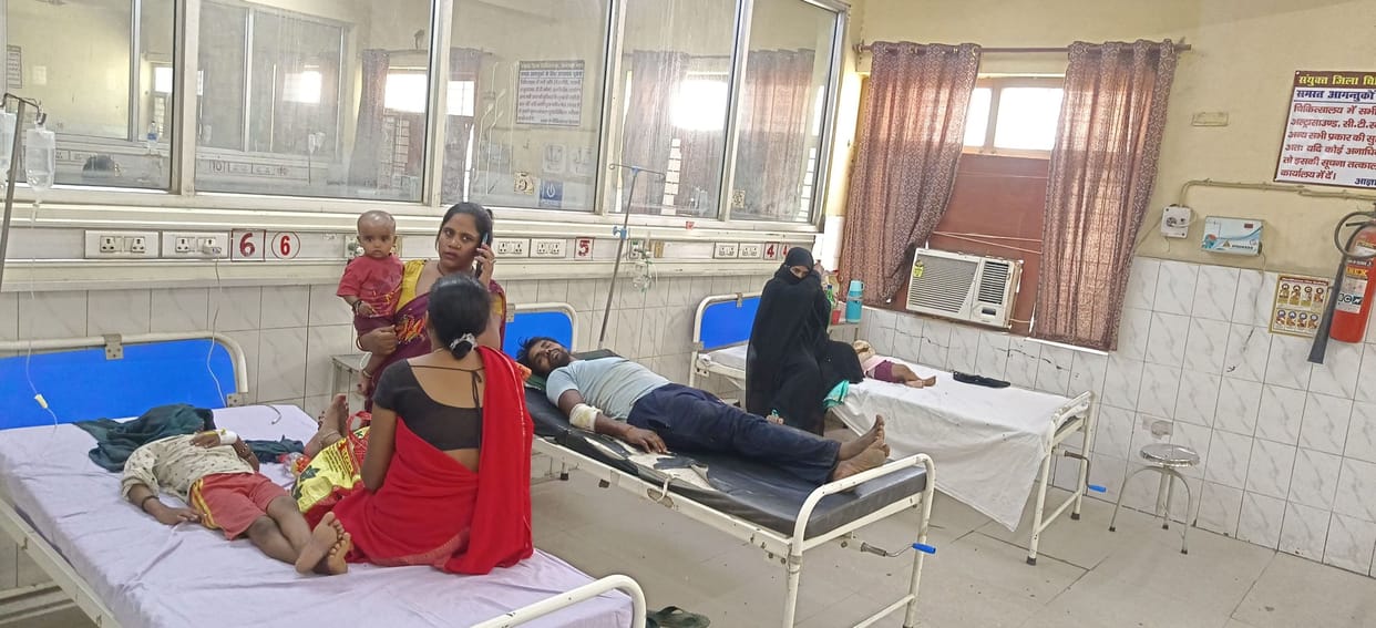 Eight patients suffering from diarrhea reached the district hospital, admitted