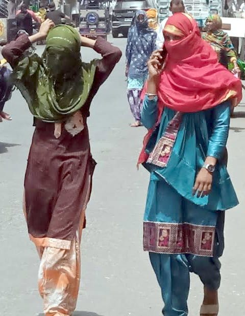 There was no respite from the scorching heat in the district, the heat wave worsened the condition.
