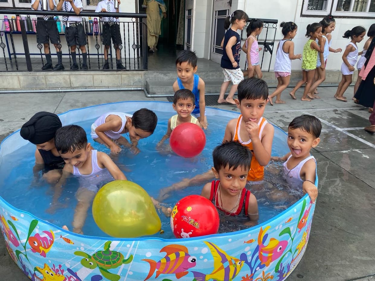 Children enjoyed playing with water