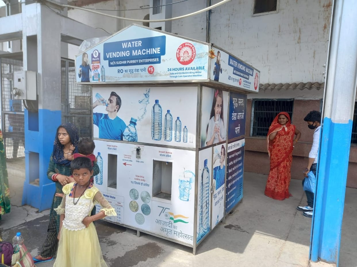 QR code on water vending machines