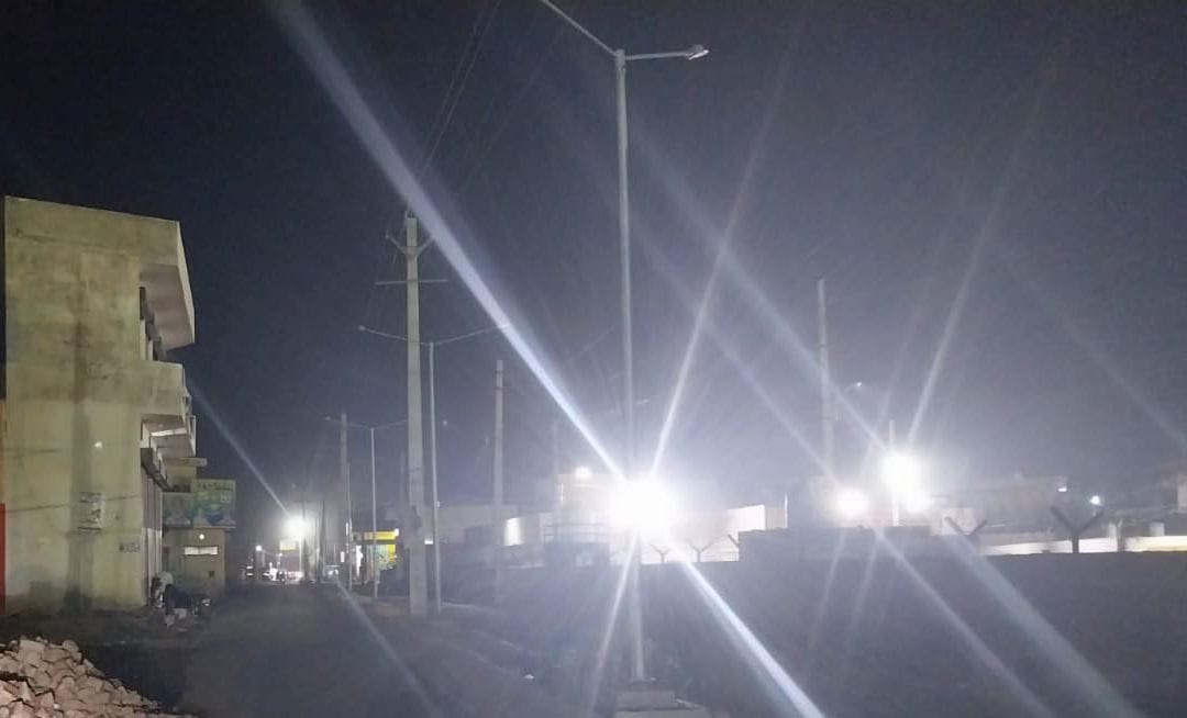 Rajbaha Road becomes dark at night