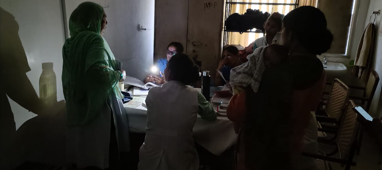 There was a sudden power failure in the OPD at 12 noon and treatment was provided with the help of torch light.