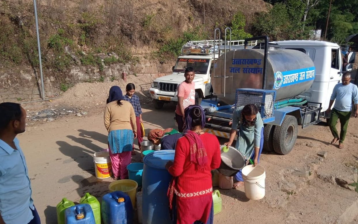 Every family is getting 100 liters of water for the third time.