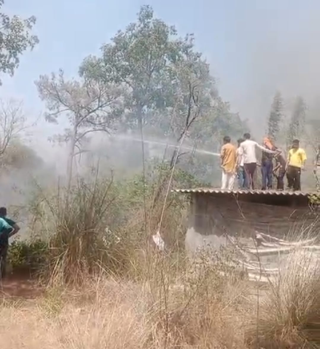 Fire broke out in Kharyalta forest, extinguished by people and department team