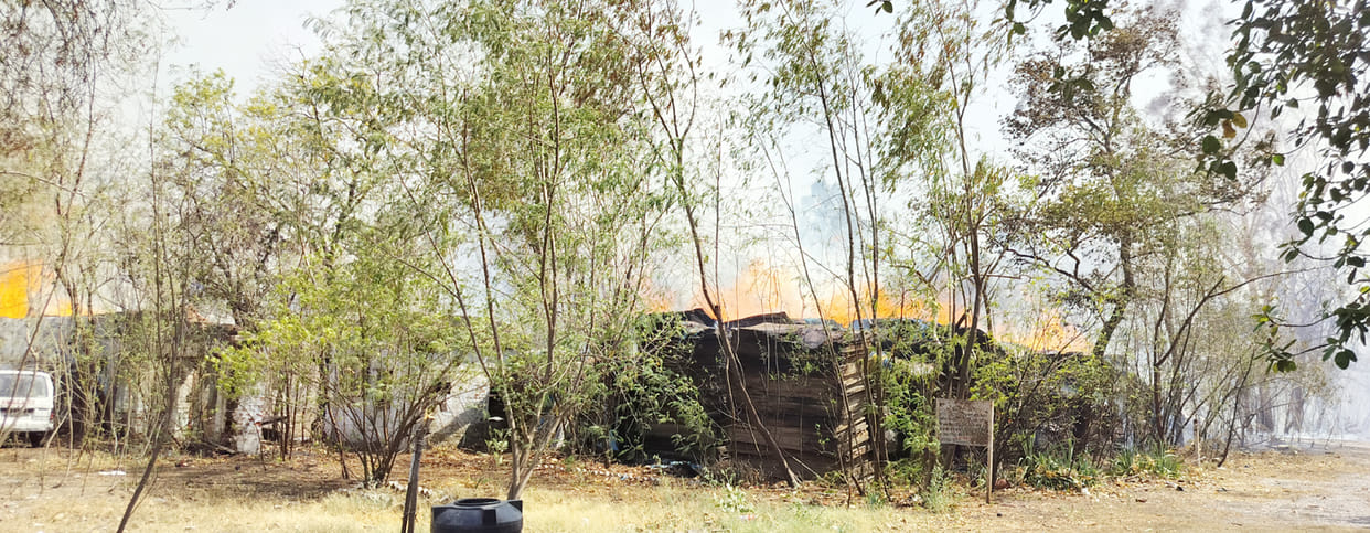 A massive fire broke out in the closed Nuchem factory.