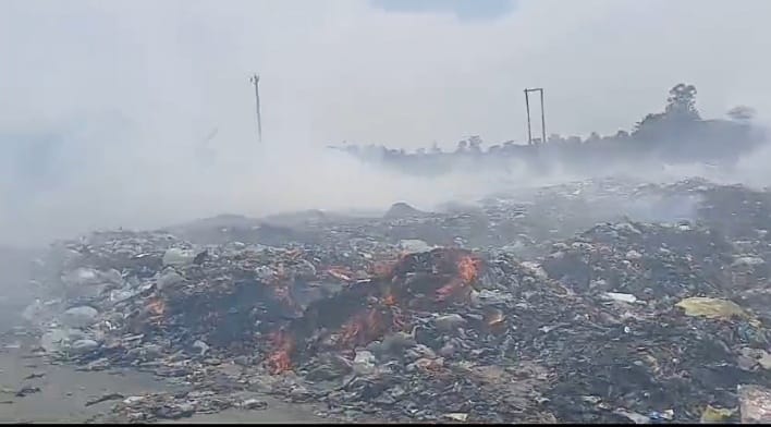 Fire broke out in a garbage dump in the MRF Center premises