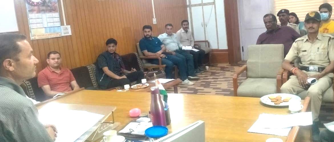 Review meeting at Disaster Management, SDM Office Chaupal, Shimla.