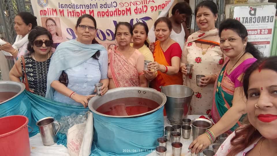Provided relief from heat to passersby by giving them sherbet