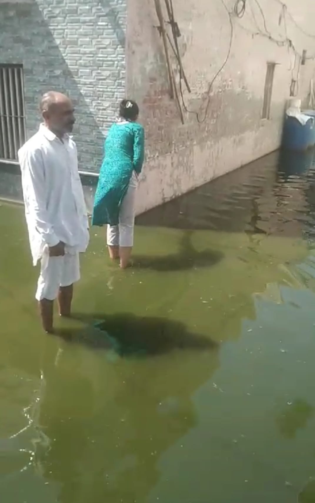 Waterlogging in the streets of Asoda, fear of spread of disease
