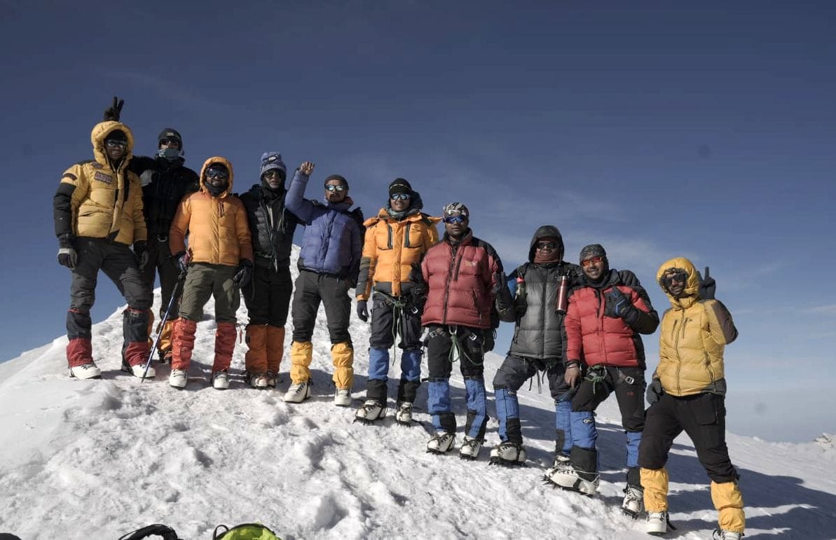 A group of Bengali trekkers returned after conquering Mount Baljuri
