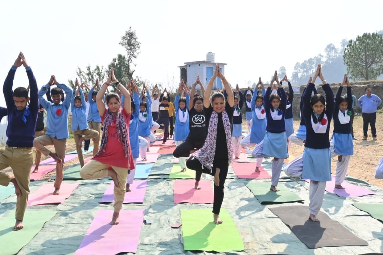 Himveers, students did yoga