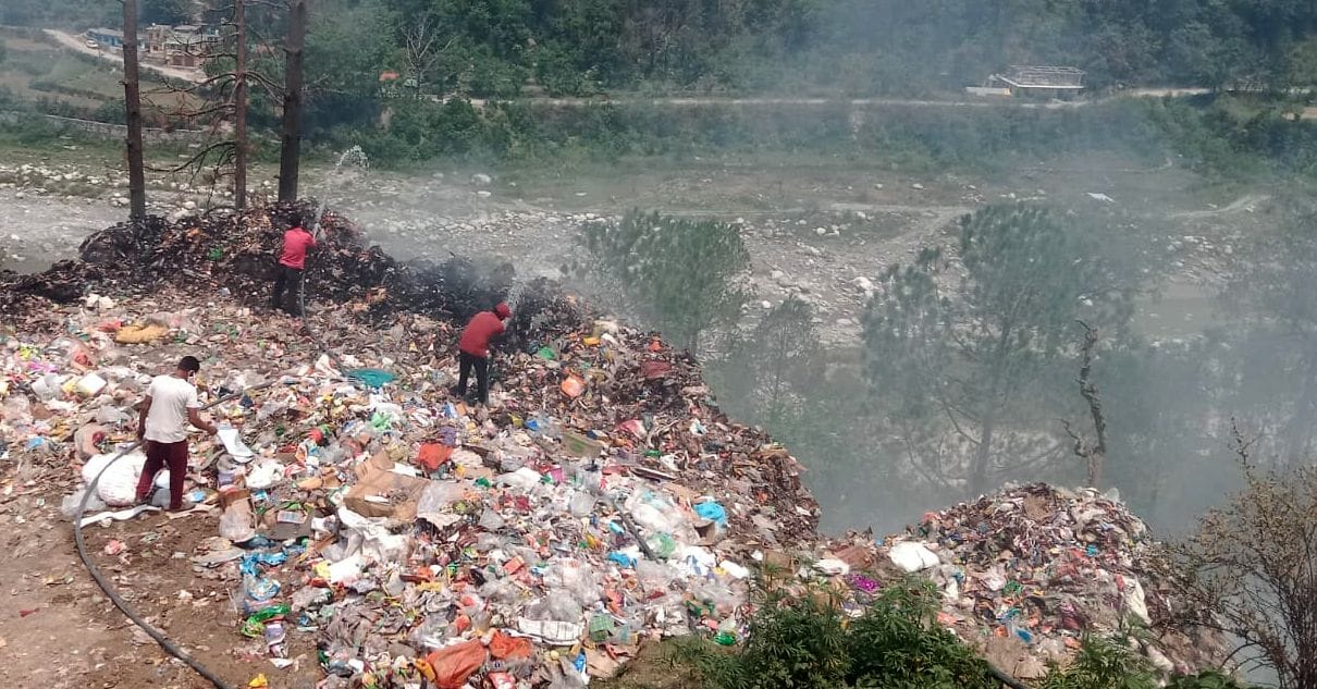 Fire broke out at Kapkot's garbage disposal site