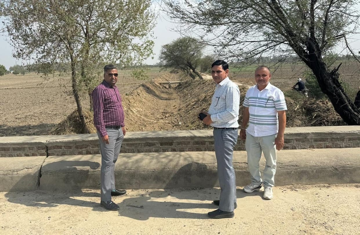 Irrigation department officials inspected the drains