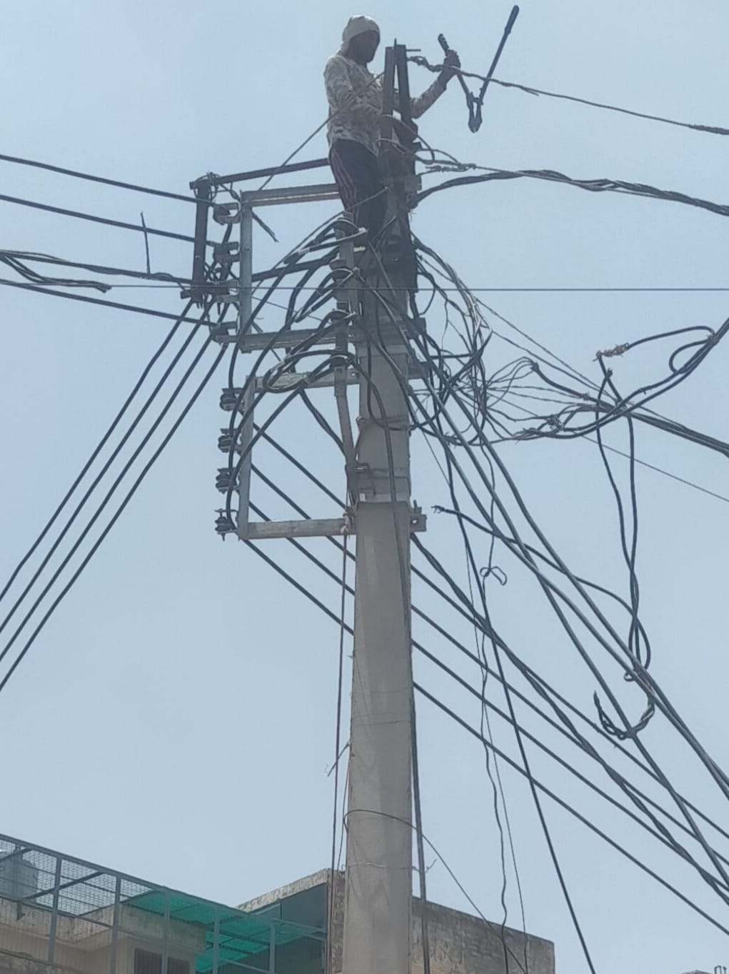 dilapidated wires and poles are being replaced