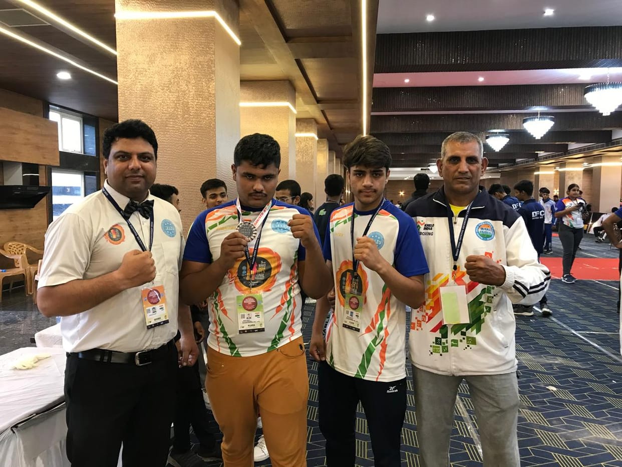 Two players participated in the national kick boxing competition