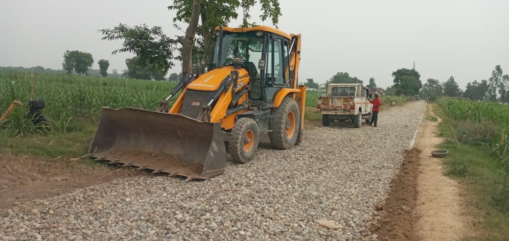 After two years the contractor came to his senses and started the construction of the road