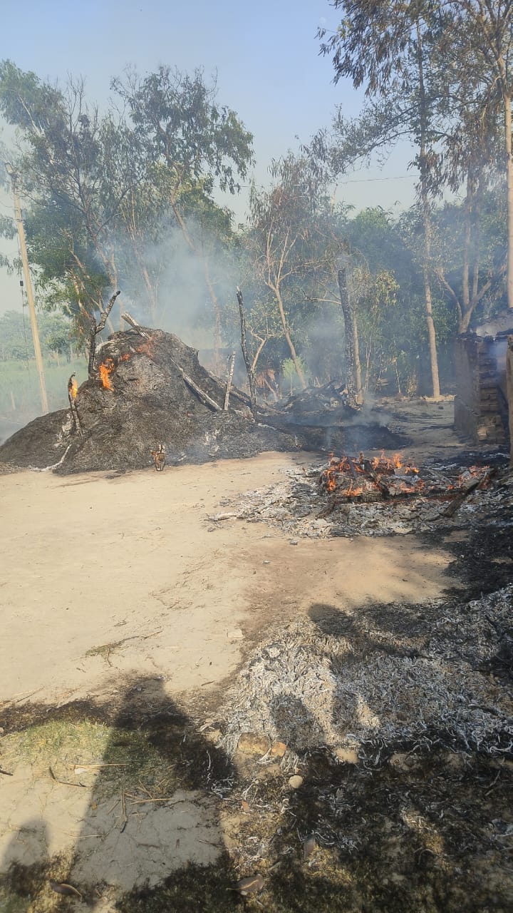 Fire broke out due to unknown reasons, seven houses burnt to ashes
