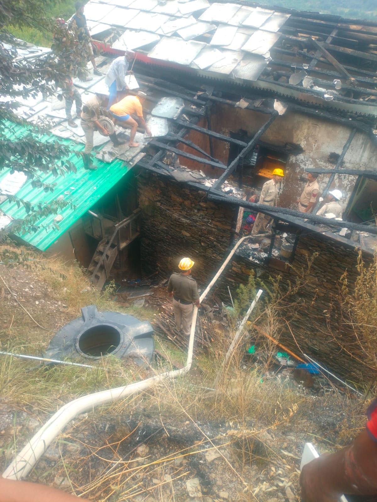 Fire broke out in a two and a half storey wooden house