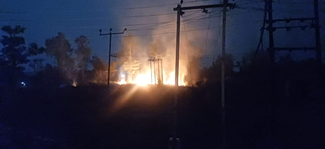 Fire started due to breakage of HT line wire