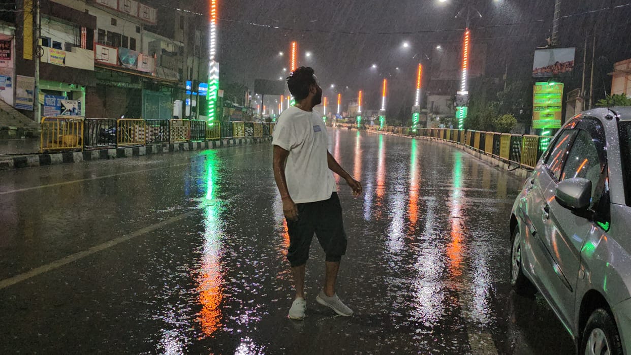 Scorched by 40 degrees during the day, got relief from heavy rain late at night.