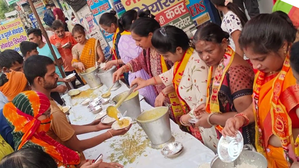 Kadhi-rice prasad distributed on Dwadashi