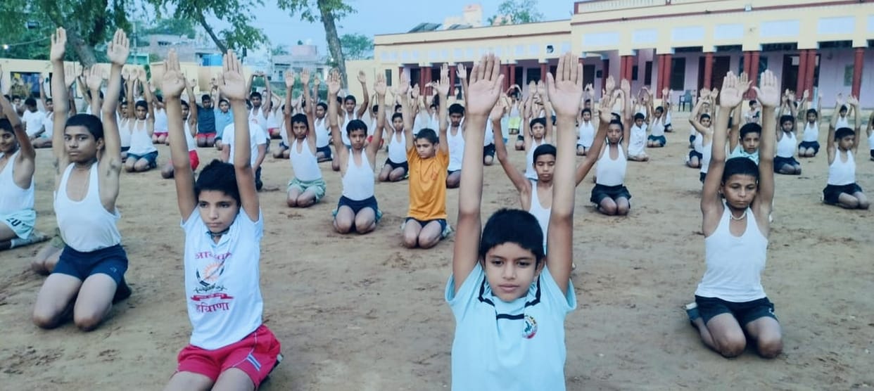 Exercise training camp at Arya Hindi Sanskrit Mahavidyalaya Gurukul