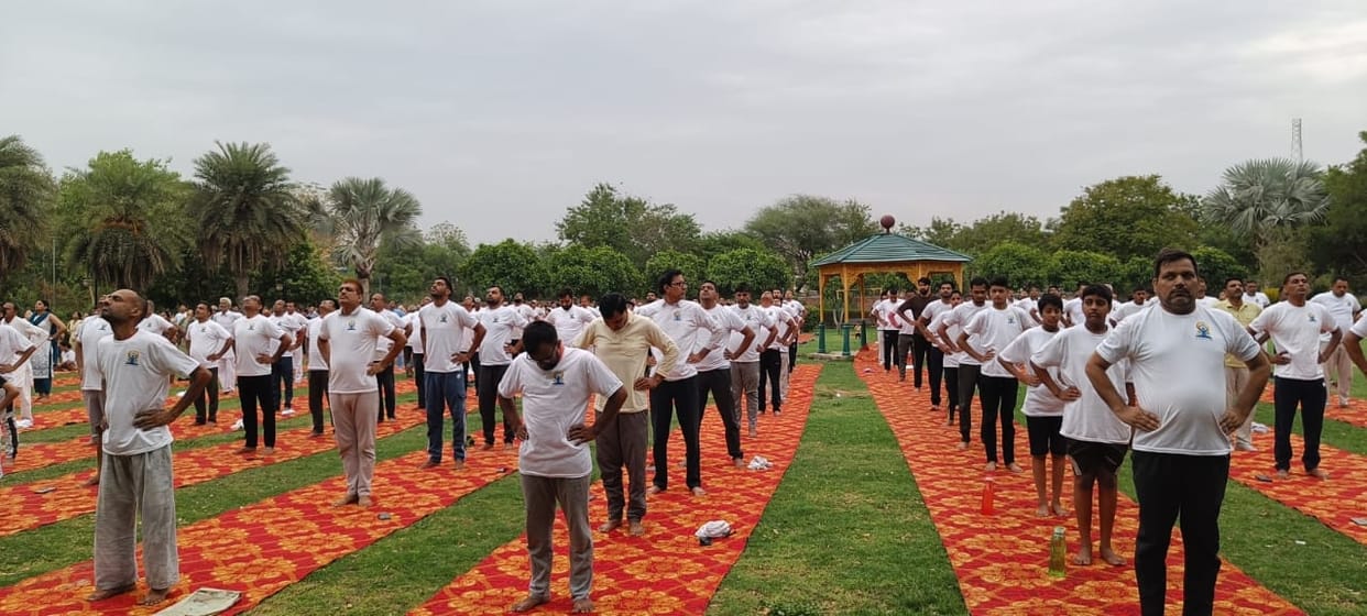 600 citizens did yoga in Hooda Park