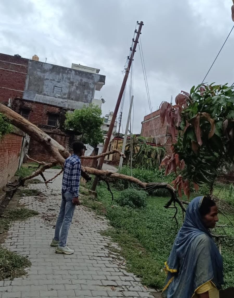 Relief from heavy rain... wires broken due to storm, last night in darkness