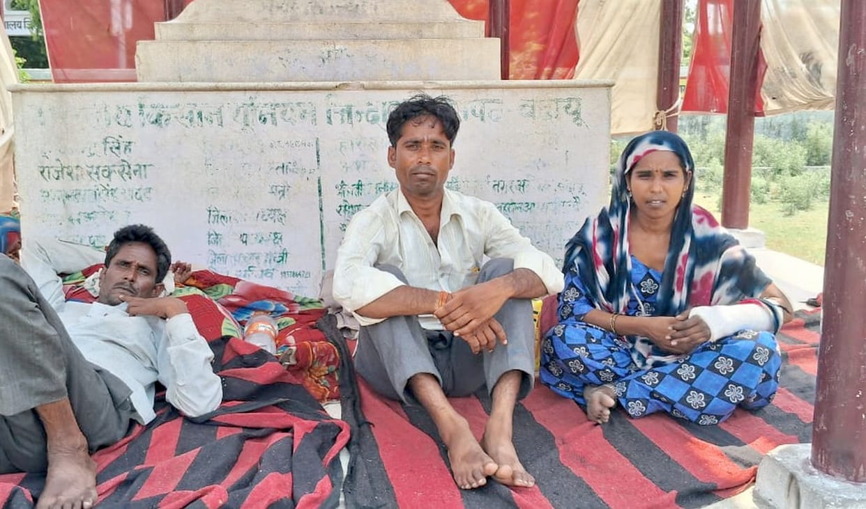 The victim woman sat on a dharna after the medicolegal report was wrong