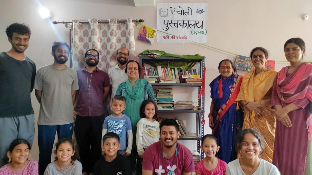 Children opened library at the entrance of Pithoragarh