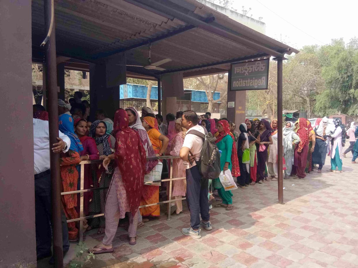 Crowd gathered in civil hospital after two days holiday