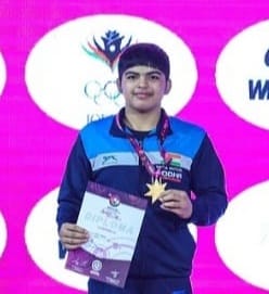 Khanpur Khurd's daughter Neha won gold medal in Asian Wrestling Championship.