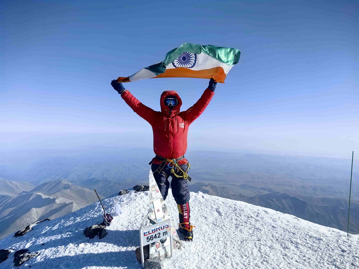 Rajesh Raghuvanshi hoisted the tricolor on Europe's highest peak Mount Elbrus