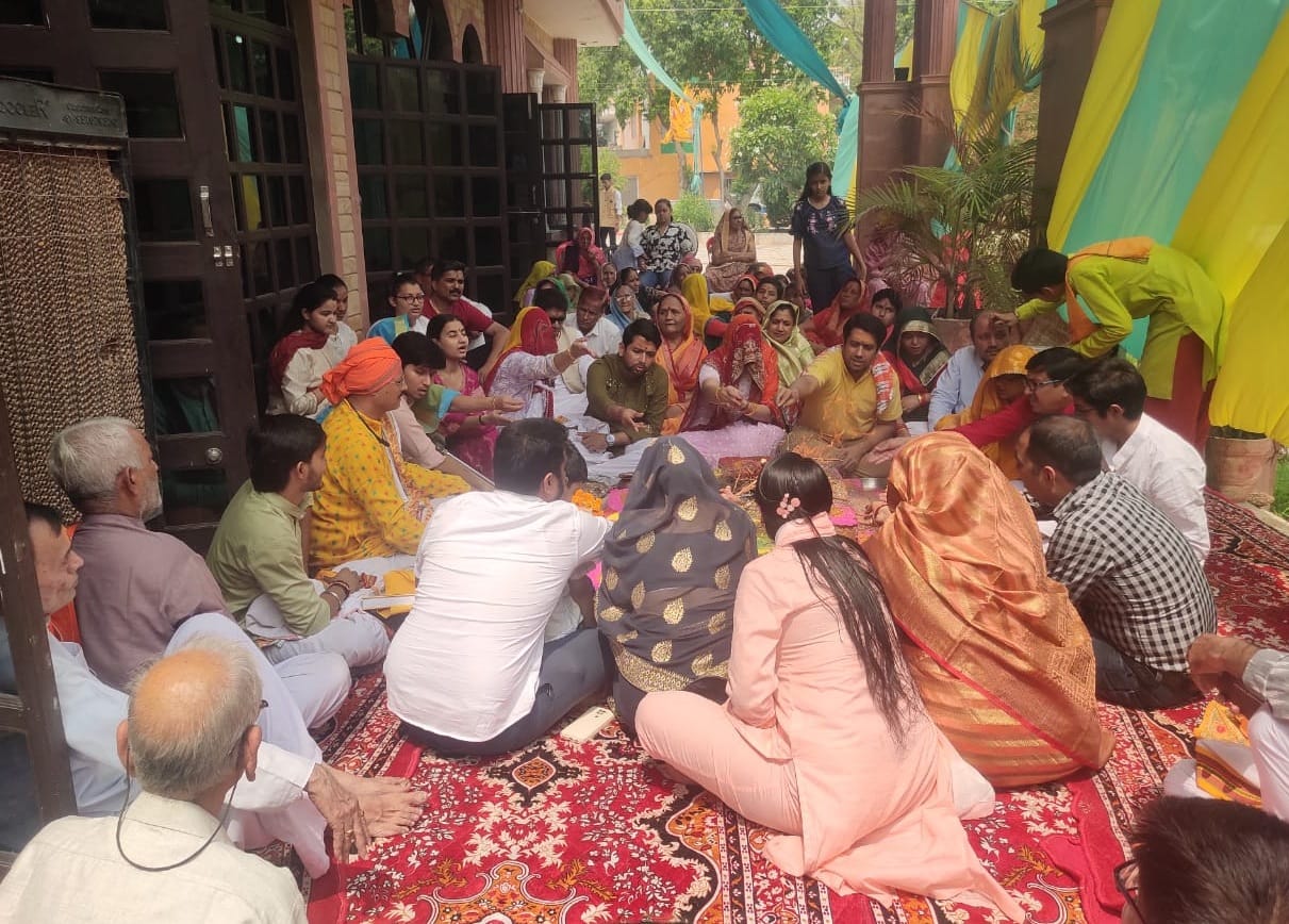 Shrimad Bhagwat Katha concludes with Havan and Bhandara.