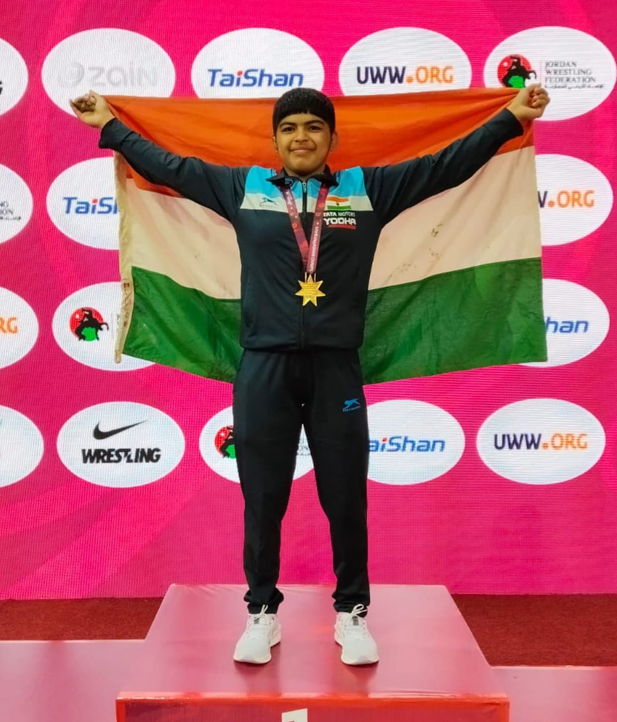 Neha Sangwan won gold medal in the Asian Championship held in Jordan.