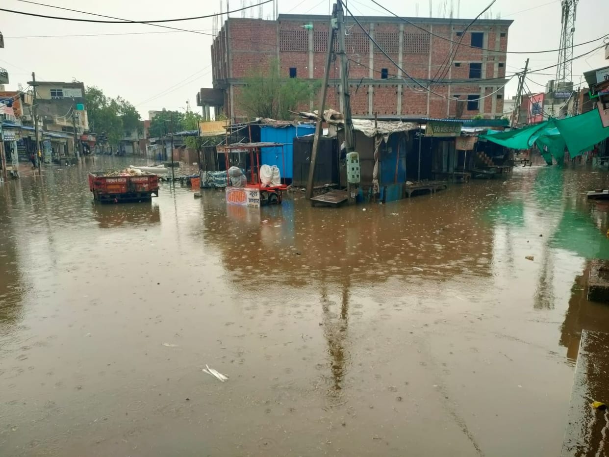 Tosham town submerged in the first rain