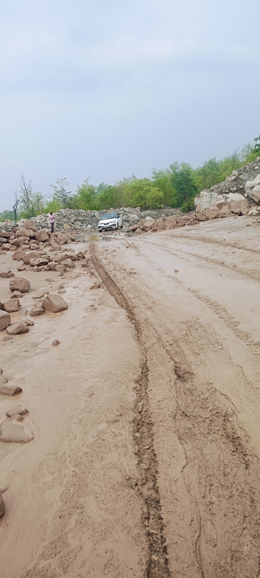 Drains started overflowing due to rain in the mountains
