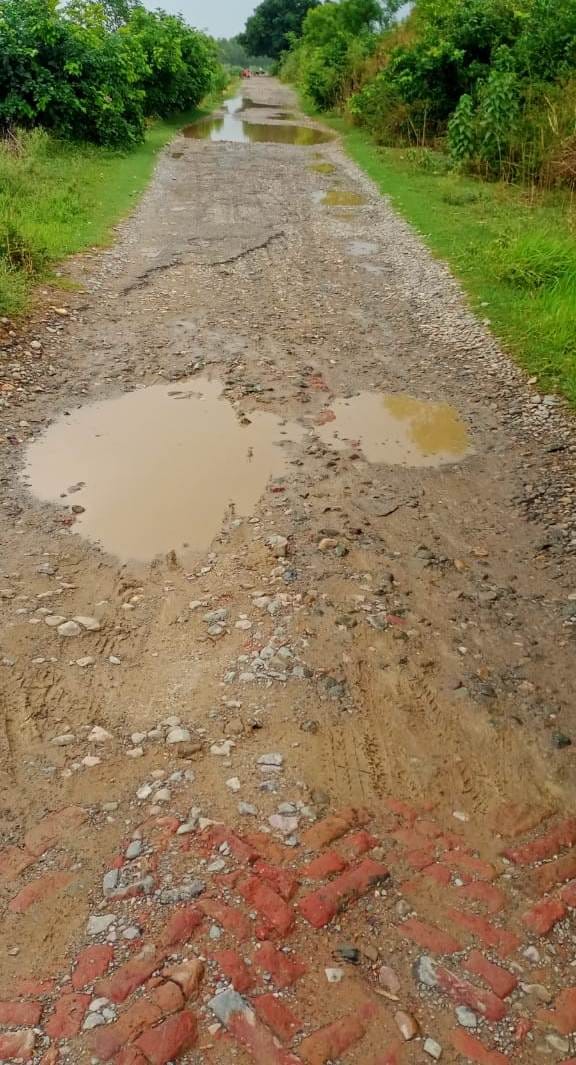 The broken road has not been constructed for four years