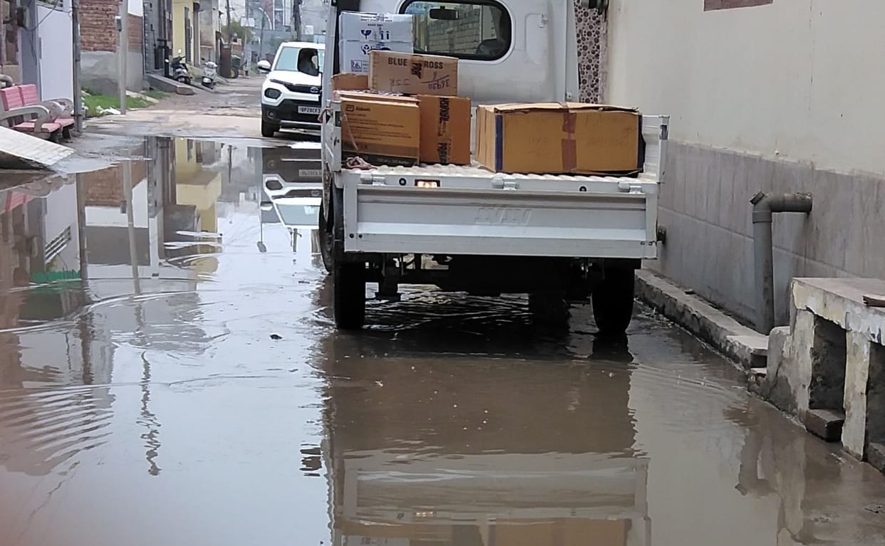 Drain water entered the street