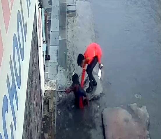 Child fell into drain during rain, friend pulled him out