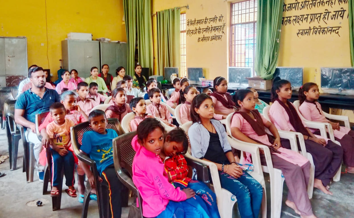 Students watched the live telecast of DBT scheme